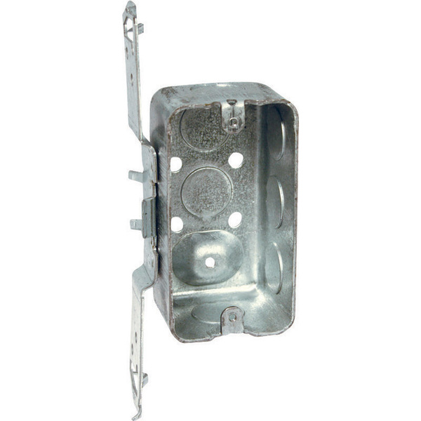 Raco Electrical Box, 13 cu in, Outlet Box, 1 Gang, Steel, Rectangular 662
